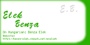 elek benza business card